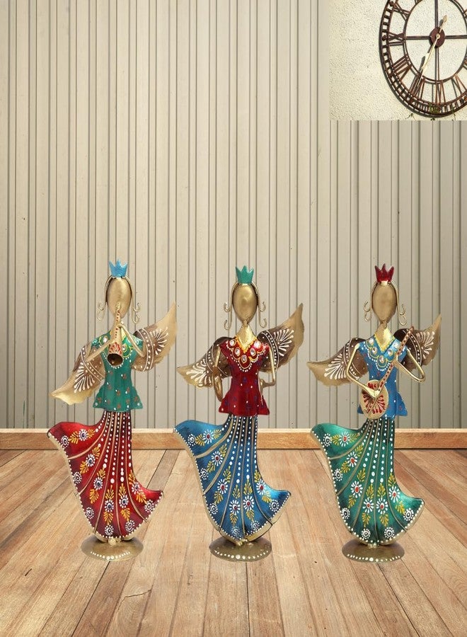 GUNENDRA Crafts Metal Rajasthani Musicians Item Showpiece - Decorative Items for Home | Gift Items | Showpieces | Table Decorative Items (16X7X25 Cm), Multi Colour, Music - Image 1